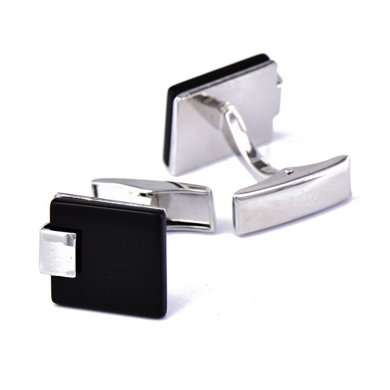 Business Black Agate Cufflinks - Elysian Bijoux