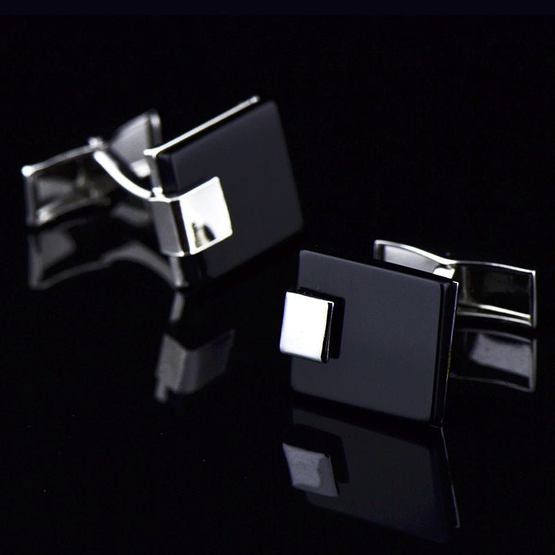 Business Black Agate Cufflinks - Elysian Bijoux