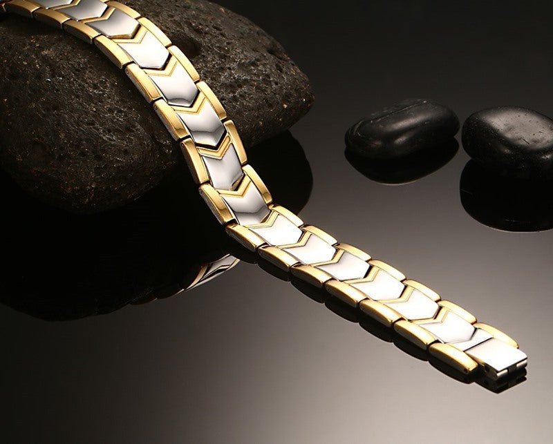 Gold Double Row Magnet Bracelet - Elysian Bijoux