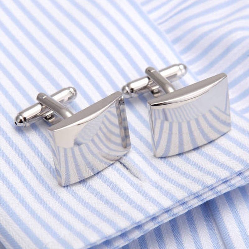 High Quality Plain Glossy Cufflinks – French Western - Style Elegance - Elysian Bijoux