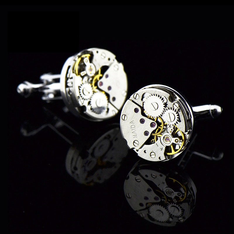 Mechanical Movement French Shirt Cufflinks - Elysian Bijoux