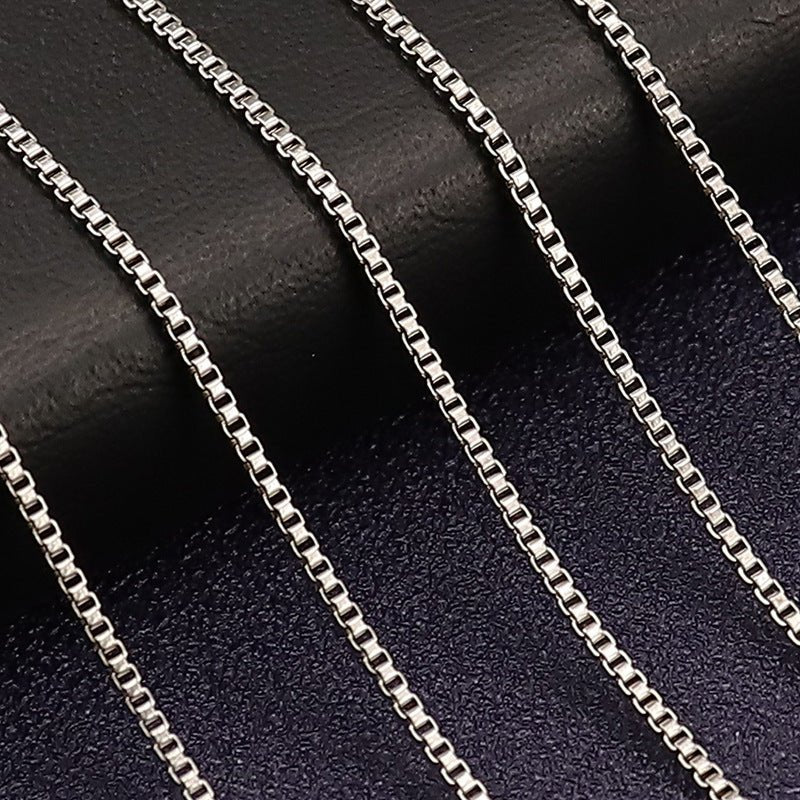 Men’s Long Geometric Alloy Necklace – Classic Gold & Silver Chains - Elysian Bijoux