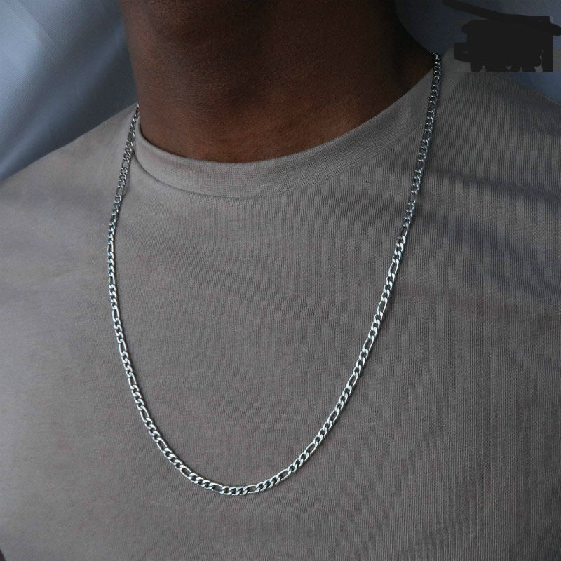 Men’s Long Geometric Alloy Necklace – Classic Gold & Silver Chains - Elysian Bijoux