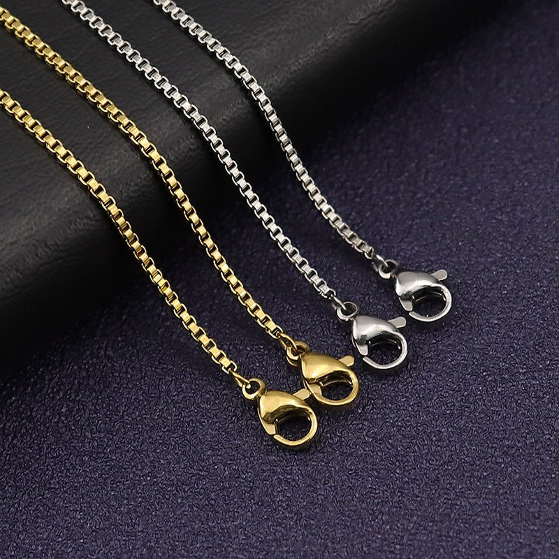 Men’s Long Geometric Alloy Necklace – Classic Gold & Silver Chains - Elysian Bijoux