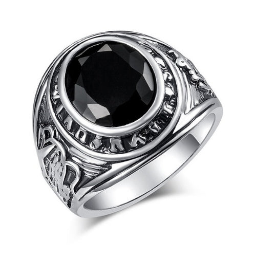 New Arrival King & Queen Crown Signet Ring – Vintage Silver Carved Punk Jewelry - Elysian Bijoux