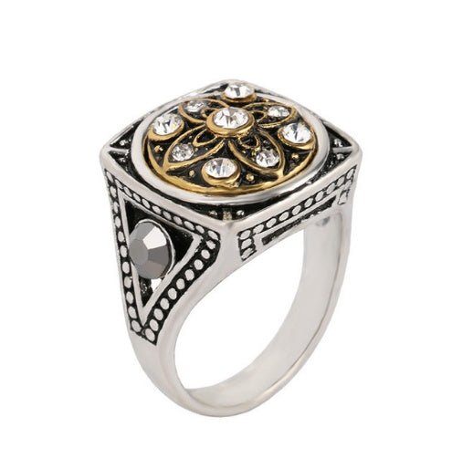 New Arrival King & Queen Crown Signet Ring – Vintage Silver Carved Punk Jewelry - Elysian Bijoux