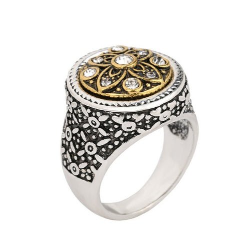 New Arrival King & Queen Crown Signet Ring – Vintage Silver Carved Punk Jewelry - Elysian Bijoux