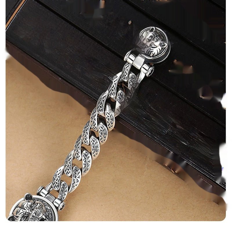 Rotating Tiger Bracelet for Men – Retro Copper Zodiac Design - Elysian Bijoux