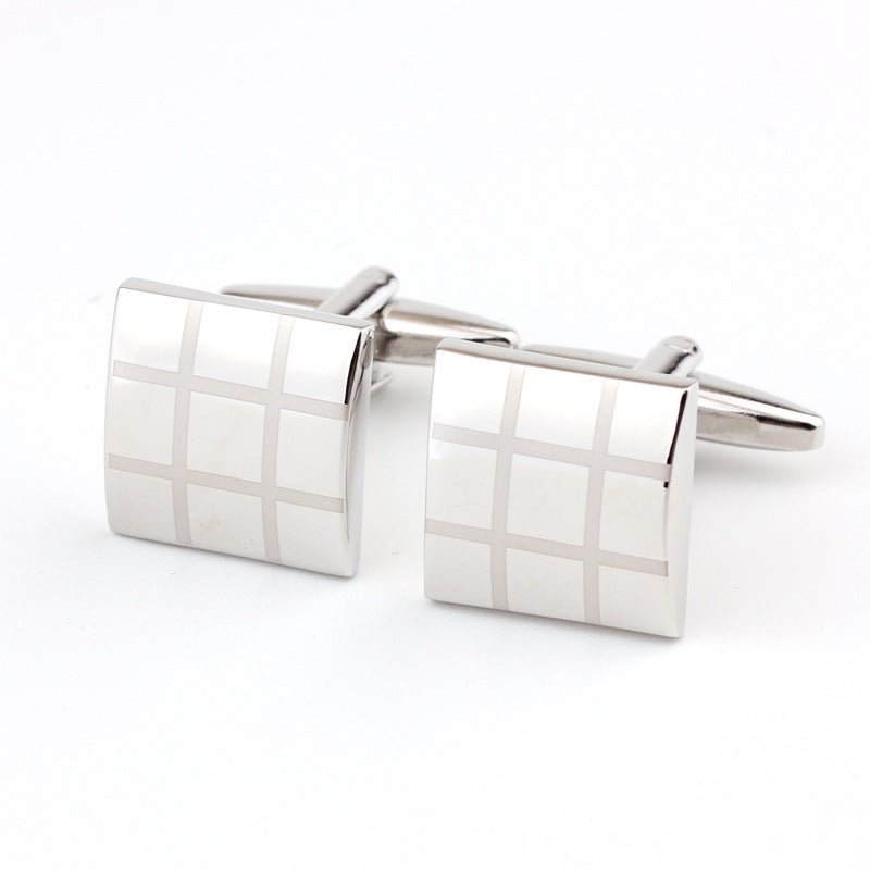 Square Plaid French Shirt Men’s Cufflinks - Elysian Bijoux
