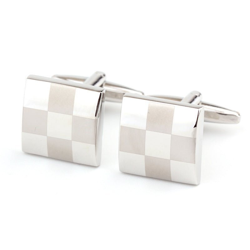 Square Plaid French Shirt Men’s Cufflinks - Elysian Bijoux