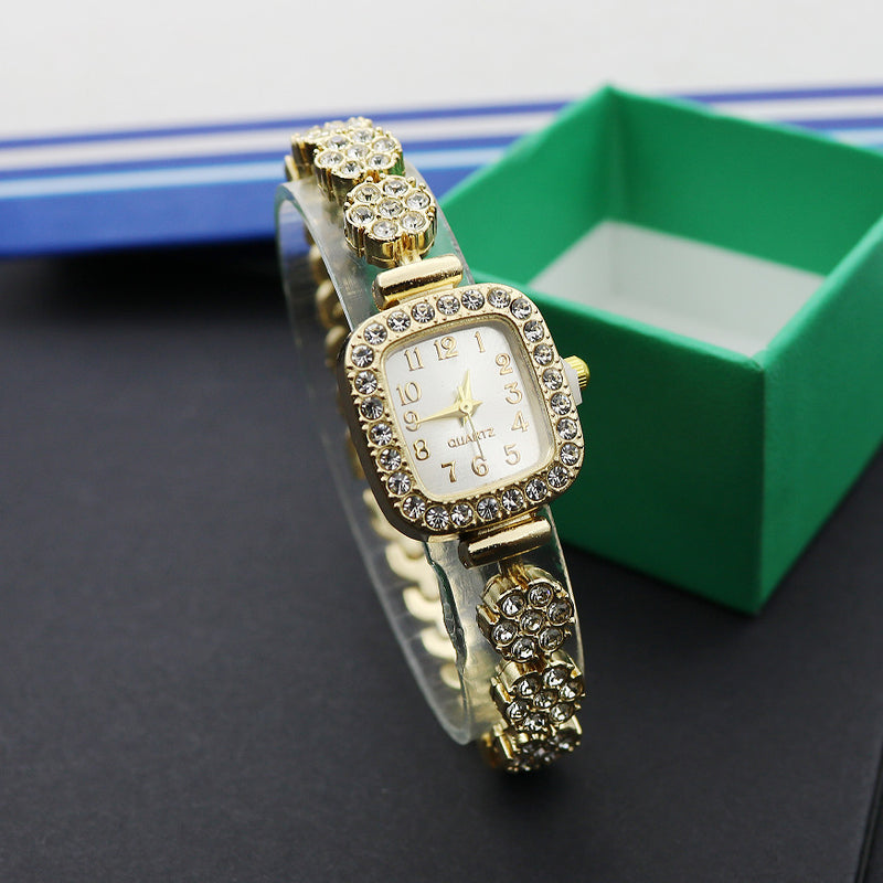 Special Interest Light Luxury Fully-Jewelled Square Fashion Watch