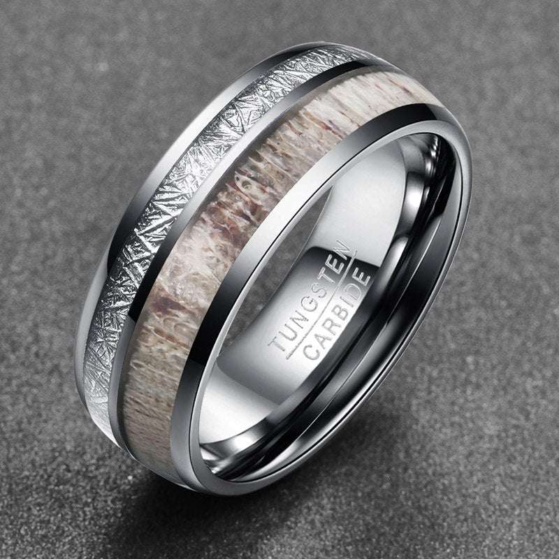 100% Tungsten Carbide Steel Men’s Ring – 8MM Wide Wedding Band - Elysian Bijoux