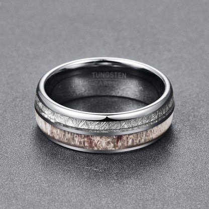 100% Tungsten Carbide Steel Men’s Ring – 8MM Wide Wedding Band - Elysian Bijoux