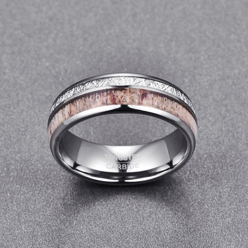 100% Tungsten Carbide Steel Men’s Ring – 8MM Wide Wedding Band - Elysian Bijoux