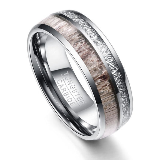 100% Tungsten Carbide Steel Men’s Ring – 8MM Wide Wedding Band - Elysian Bijoux