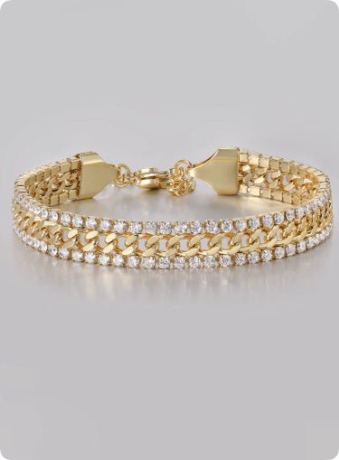 14K Gold Tennis Bracelet – Unisex Hip Hop Luxury - Elysian Bijoux