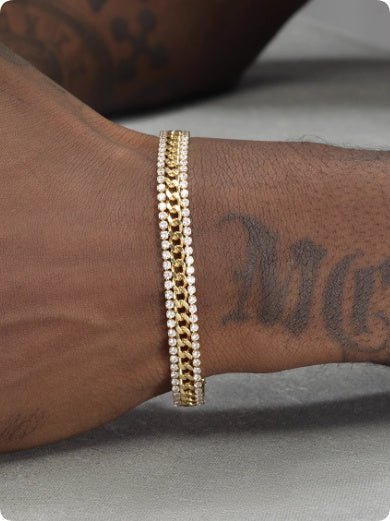 14K Gold Tennis Bracelet – Unisex Hip Hop Luxury - Elysian Bijoux