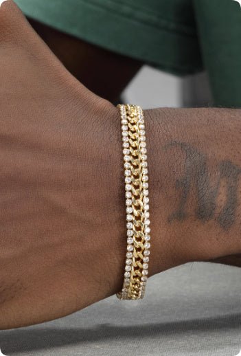 14K Gold Tennis Bracelet – Unisex Hip Hop Luxury - Elysian Bijoux