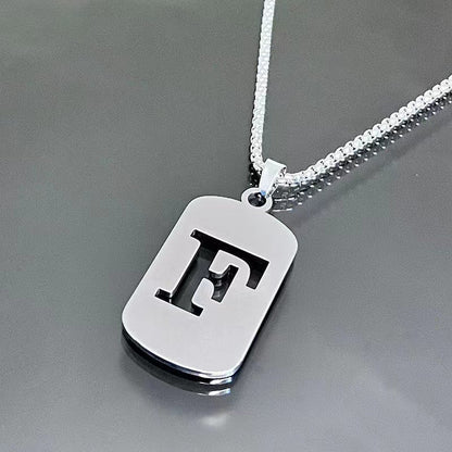 26 - Letter Titanium Steel Necklace – Personalized Initial Pendant for Men & Women - Elysian Bijoux