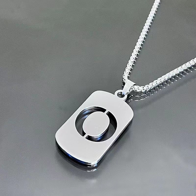26 - Letter Titanium Steel Necklace – Personalized Initial Pendant for Men & Women - Elysian Bijoux