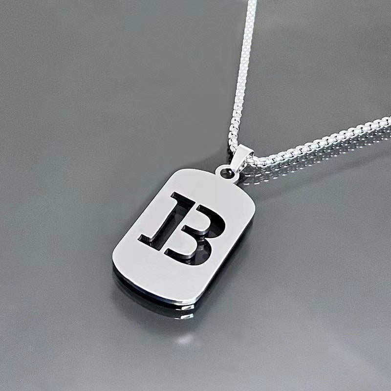 26 - Letter Titanium Steel Necklace – Personalized Initial Pendant for Men & Women - Elysian Bijoux