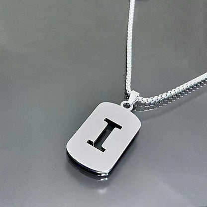 26 - Letter Titanium Steel Necklace – Personalized Initial Pendant for Men & Women - Elysian Bijoux