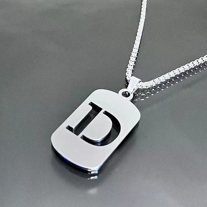 26 - Letter Titanium Steel Necklace – Personalized Initial Pendant for Men & Women - Elysian Bijoux