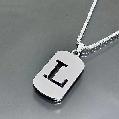 26 - Letter Titanium Steel Necklace – Personalized Initial Pendant for Men & Women - Elysian Bijoux