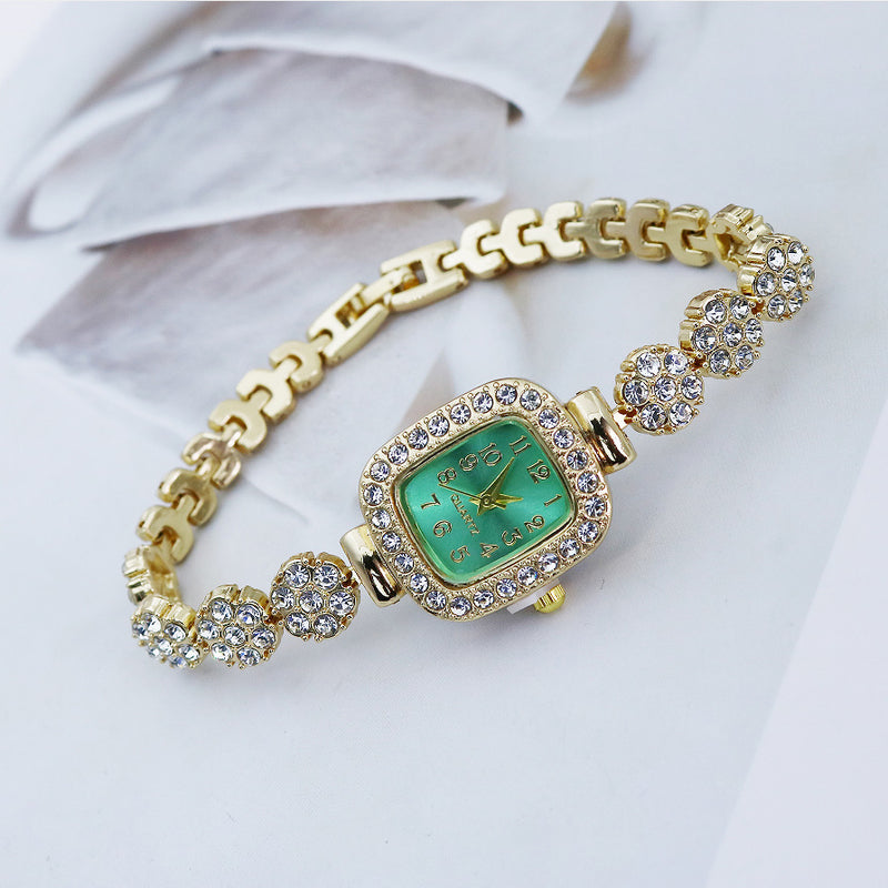Special Interest Light Luxury Fully-Jewelled Square Fashion Watch