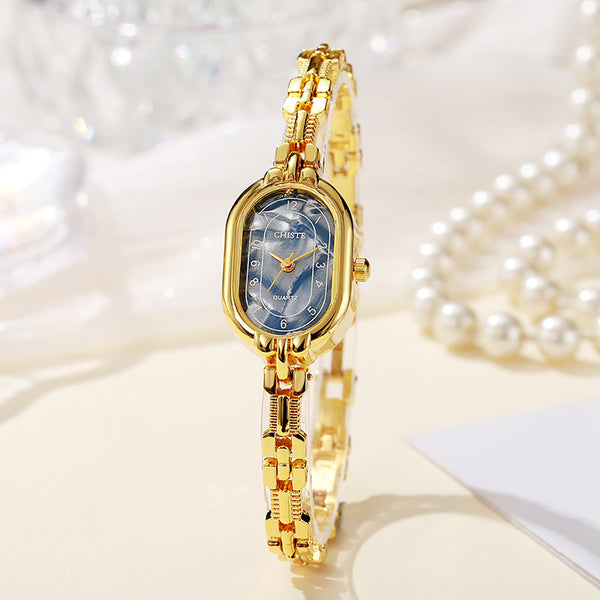 Retro Oval Women’s Bracelet Watch – Elegant Fritillary Style