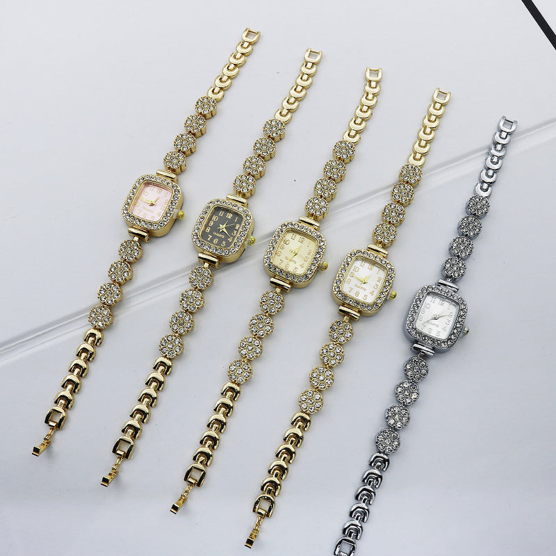 Special Interest Light Luxury Fully-Jewelled Square Fashion Watch