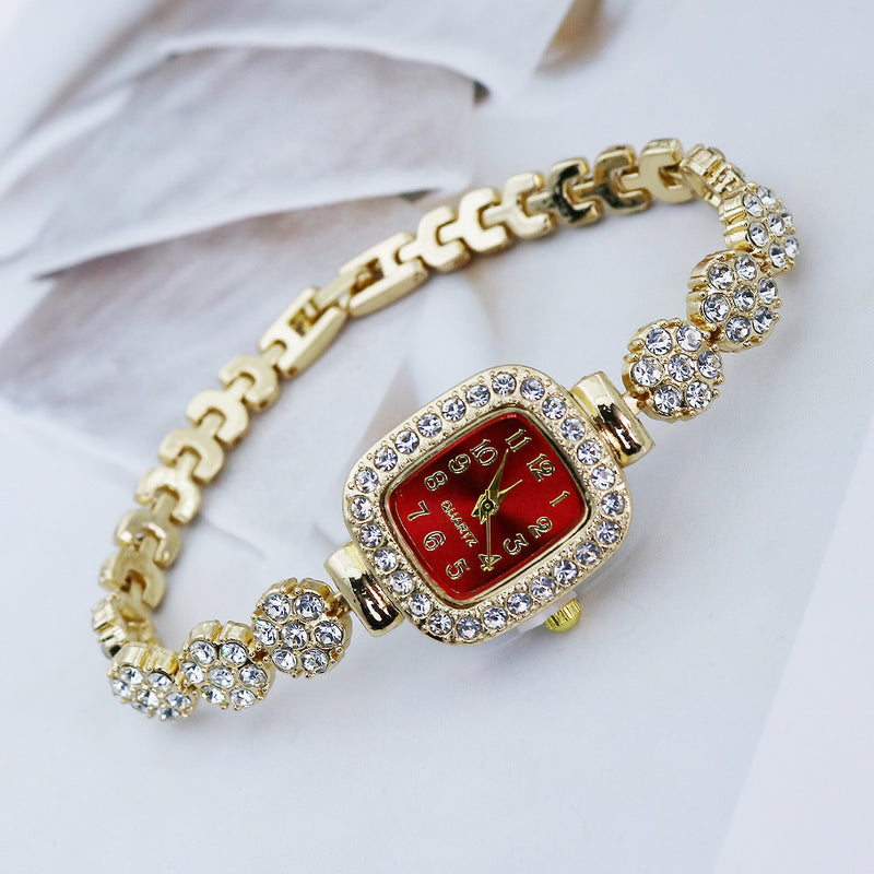 Special Interest Light Luxury Fully-Jewelled Square Fashion Watch