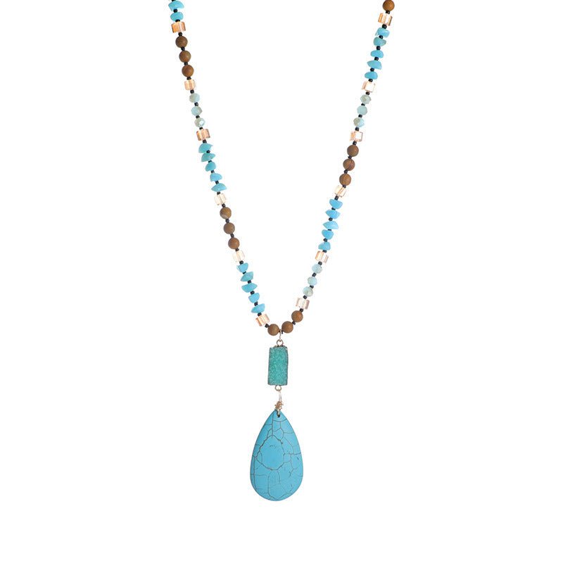 AquaDrop Turquoise Teardrop Necklace - Elysian Bijoux