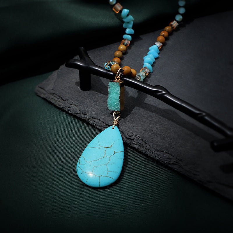 AquaDrop Turquoise Teardrop Necklace - Elysian Bijoux