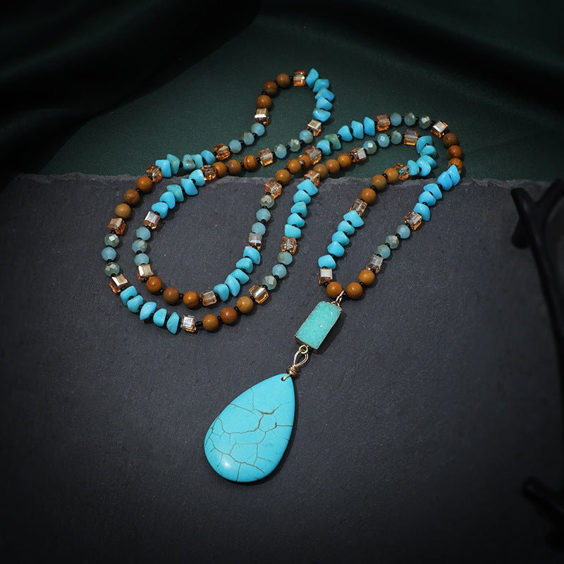 AquaDrop Turquoise Teardrop Necklace - Elysian Bijoux