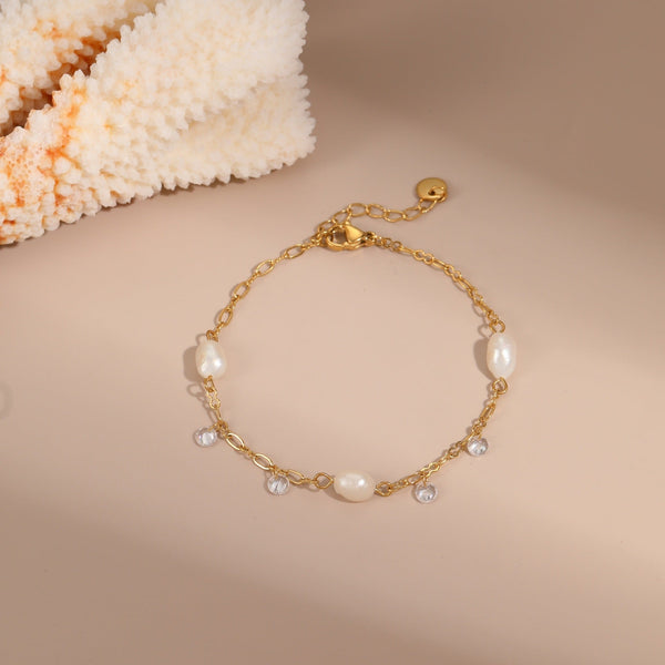 Aurora Grace Pearl & Spark Necklace - Elysian Bijoux