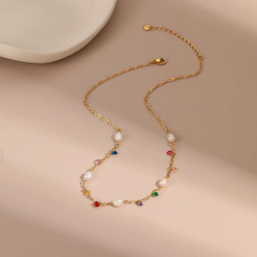 Aurora Grace Pearl & Spark Necklace - Elysian Bijoux