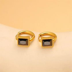 Aurora Square Zircon Steel Earrings - Elysian Bijoux