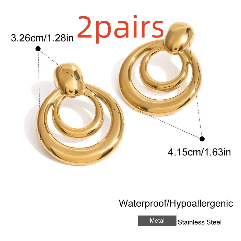 AuroraLayer Gold Stud Earrings - Elysian Bijoux
