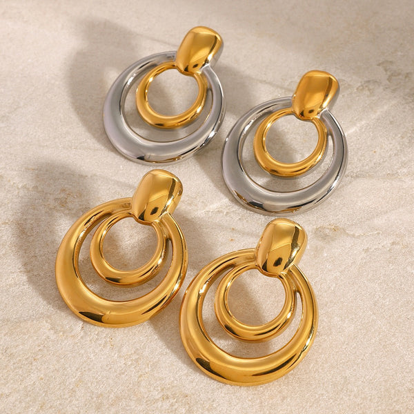 AuroraLayer Gold Stud Earrings - Elysian Bijoux