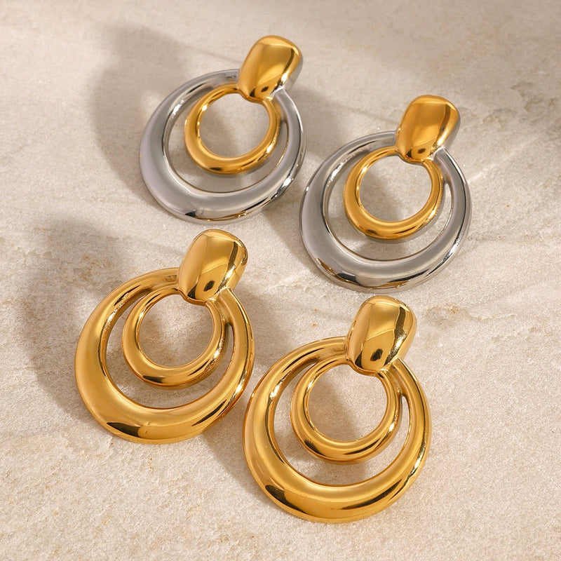 AuroraLayer Gold Stud Earrings - Elysian Bijoux