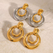 AuroraLayer Gold Stud Earrings - Elysian Bijoux