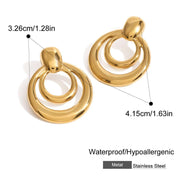 AuroraLayer Gold Stud Earrings - Elysian Bijoux