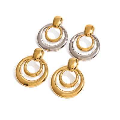 AuroraLayer Gold Stud Earrings - Elysian Bijoux