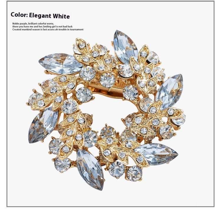 Bauhinia Style Crystal Diamond Brooch – Dual - Use Scarf Pin - Elysian Bijoux
