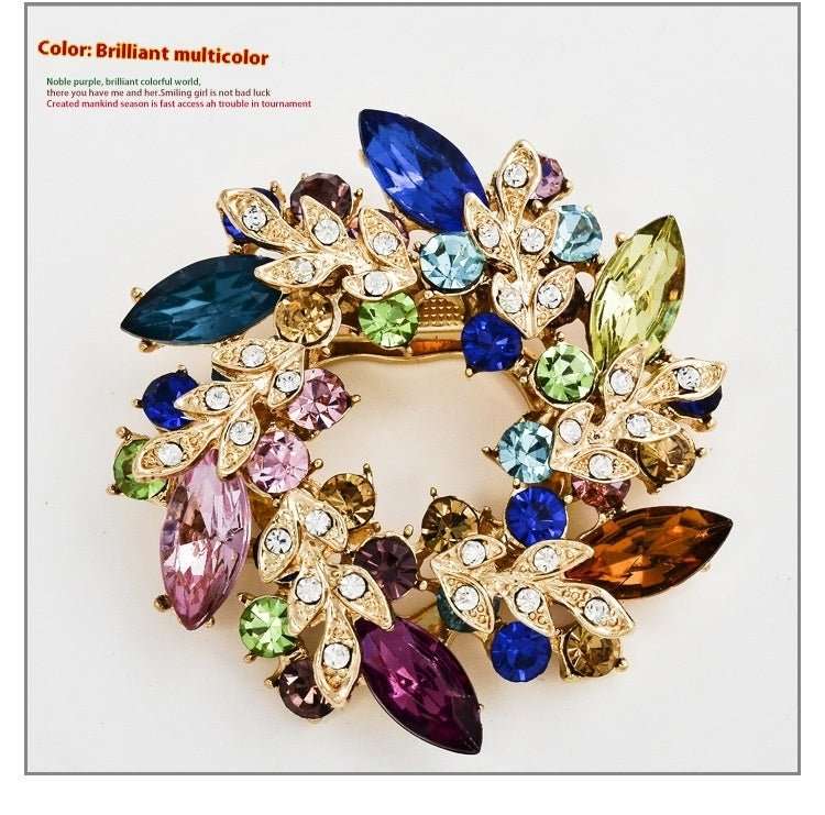Bauhinia Style Crystal Diamond Brooch – Dual - Use Scarf Pin - Elysian Bijoux