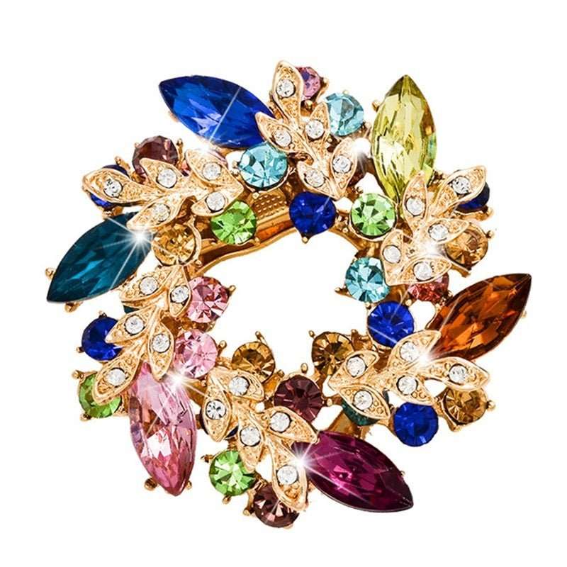 Bauhinia Style Crystal Diamond Brooch – Dual - Use Scarf Pin - Elysian Bijoux