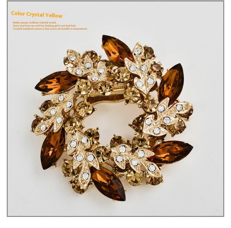 Bauhinia Style Crystal Diamond Brooch – Dual - Use Scarf Pin - Elysian Bijoux