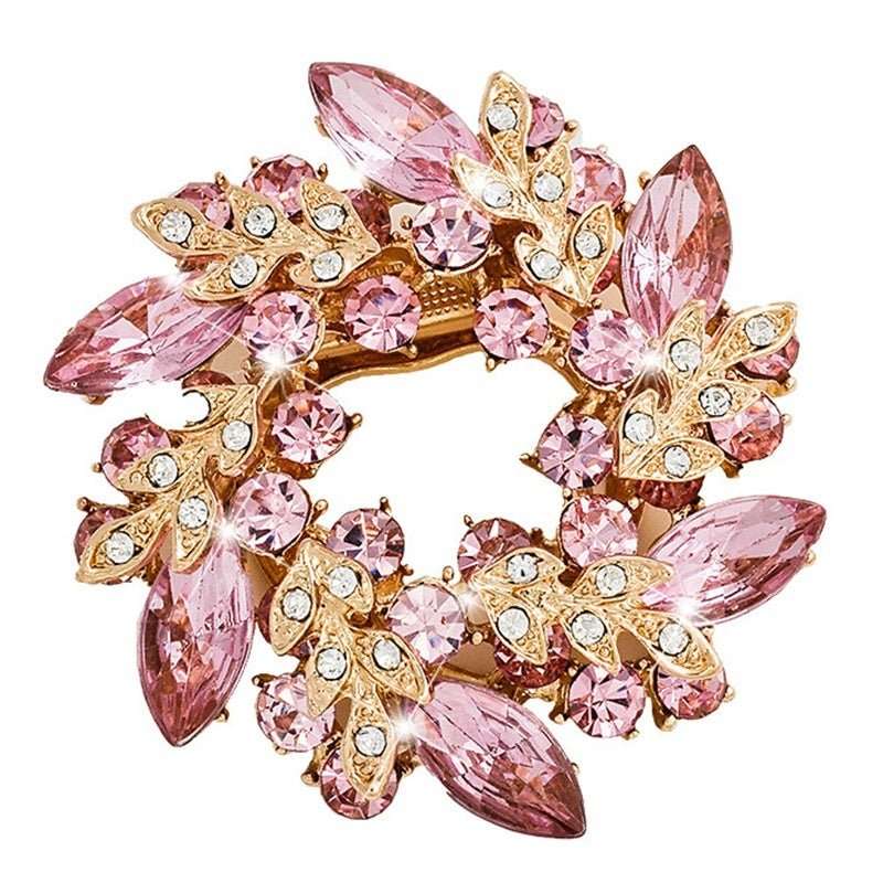 Bauhinia Style Crystal Diamond Brooch – Dual - Use Scarf Pin - Elysian Bijoux