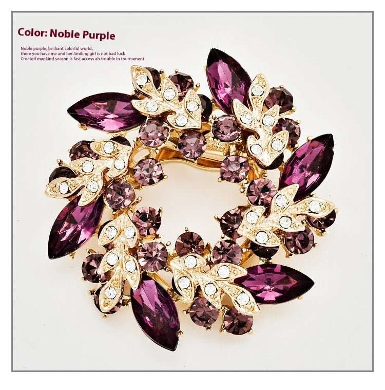 Bauhinia Style Crystal Diamond Brooch – Dual - Use Scarf Pin - Elysian Bijoux
